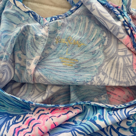 Lilly Pulitzer Kristen dress size large in blue haven raising shell print - Picture 5 of 6